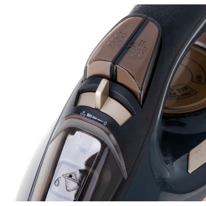 Fier de calcat Camry CR 5036, 3400 W, 5 functii, Anti-calcar, Negru/Auriu