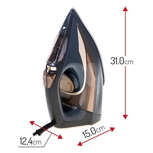 Fier de calcat Camry CR5036, 3400W, sistem anti-calcar, negru-maro, 1,5m