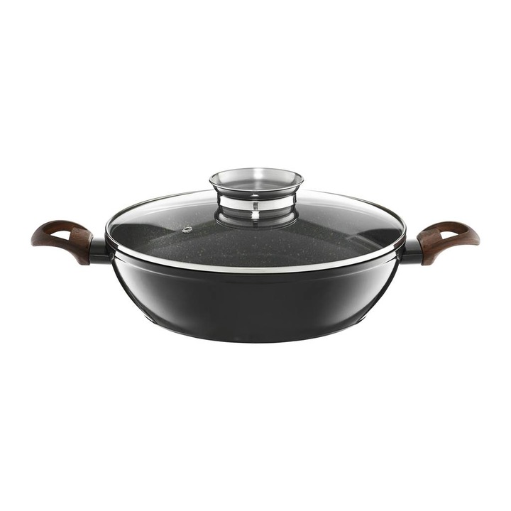 Ambition Darkwood mélyserpenyő fedővel 28 cm