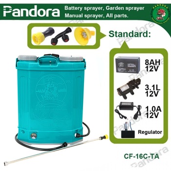 Pompa stropit electrica Pandora 20 Litri, 5 Bar + regulator presiune, vermorel cu baterie acumulator Pompa stropit electrica Pandora 20 Litri, 5 Bar + regulator presiune, vermorel cu baterie acumulator
