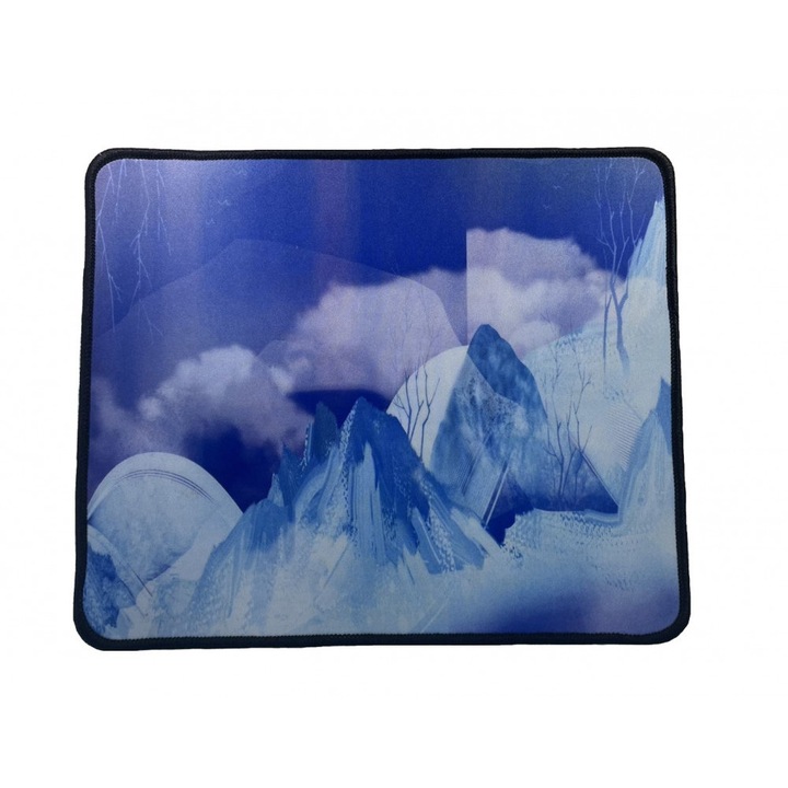 Egérpad, gumírozott talp, TB24753, csúszásmentes, vízálló, 250x300x3mm, felhős, jéghegyes mintával