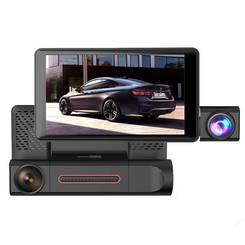 Camera auto tripla DVR, Full HD, inregistrare automata, 4” eMAG.ro