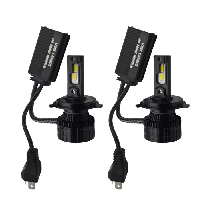 Комплект 2 LED крушки за кола H4 V88S, 190W, 6000K, canbus, 18000lm