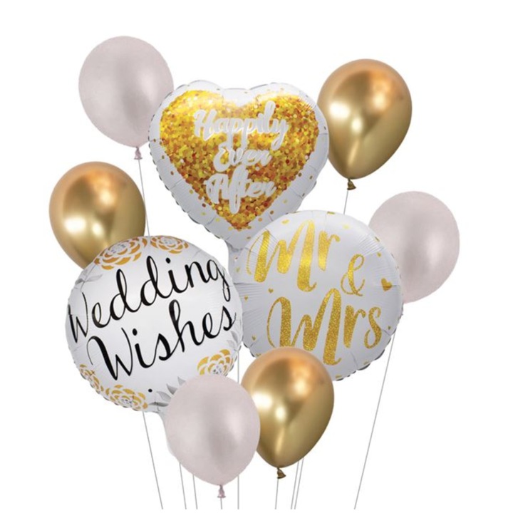 9 db Evia Mr&Mrs lufi készlet, 37x43 cm