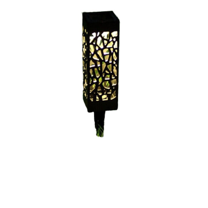Hoff LED napelemes lámpa, meleg fehér, magassága 28 cm, fekete színű, kültéri használatra