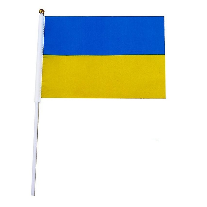 Set 10 steaguri, Ucraina, 14x21cm, Albastru/Galben