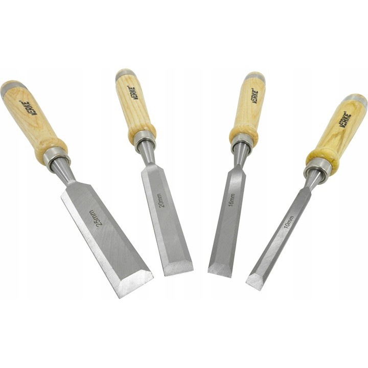 4 darabos vésőkészlet 290 mm, 10-25 mm, fa nyéllel (V05078)