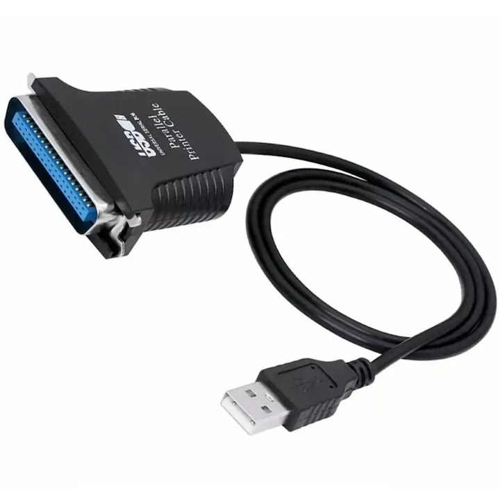 Kábel a nyomtató csatlakoztatásához, USB A - LPT2, 80 cm hosszú, fekete