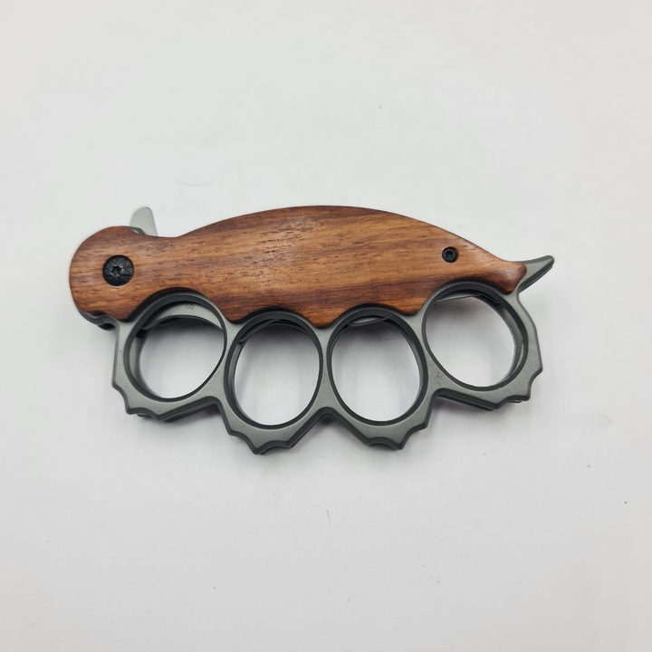 Cutit Pumnal cu Deschidere Manuala, Maner Lemn, Prindere Curea, 21 cm, Dalimag