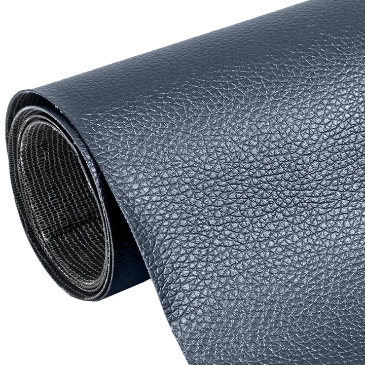 Petic autoadeziv din piele ecologica, 50x137cm, Gri