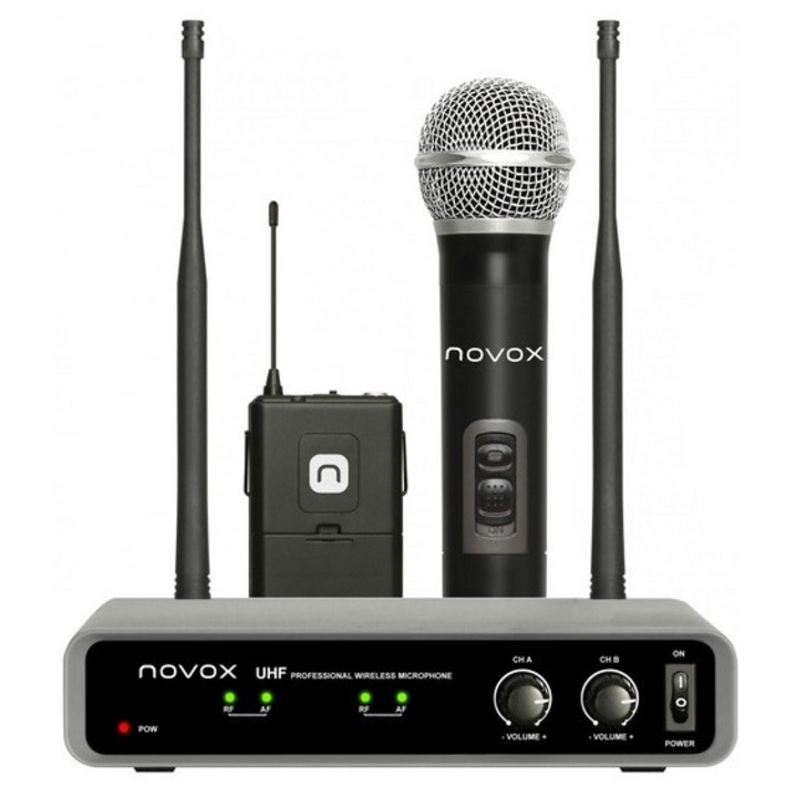 Set microfon fara fir Novox, Negru
