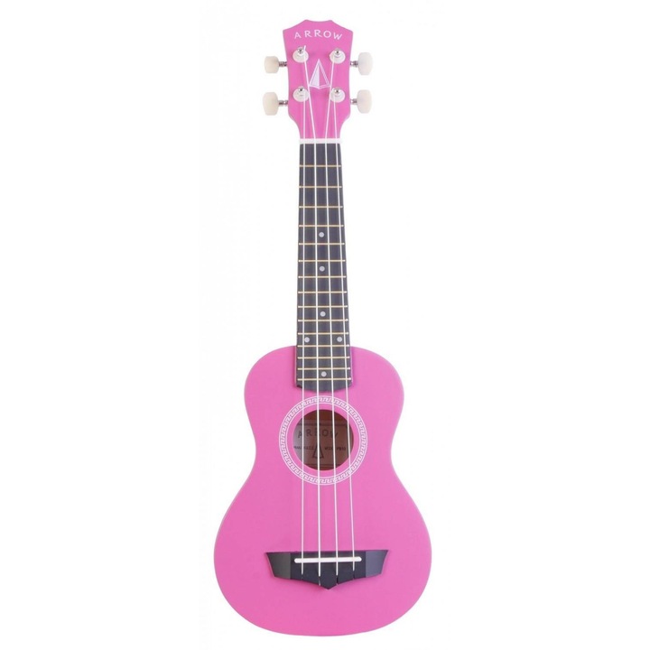 Ukulele soprano Arrow PB10, roz, 15 freturi, cu husa