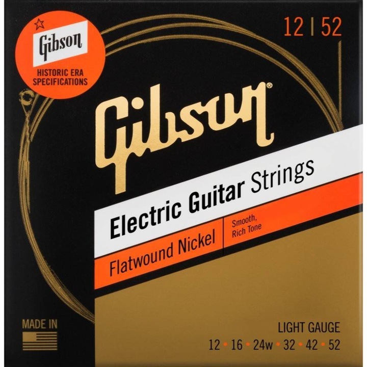 Corzi pentru chitara electrica, Gibson, SEG-FW12 Flatwound Nickel