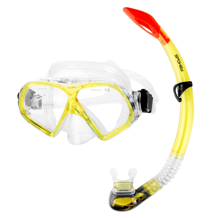 Set pentru snorkeling, Spokey, Galben/Transparent
