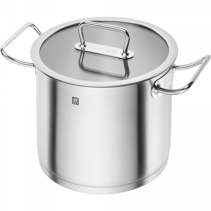 Висока тенджера с капак Pro, Zwilling, Inox, 8.1 l, 22.8 x 36.1 x 25.8 cm, сребриста