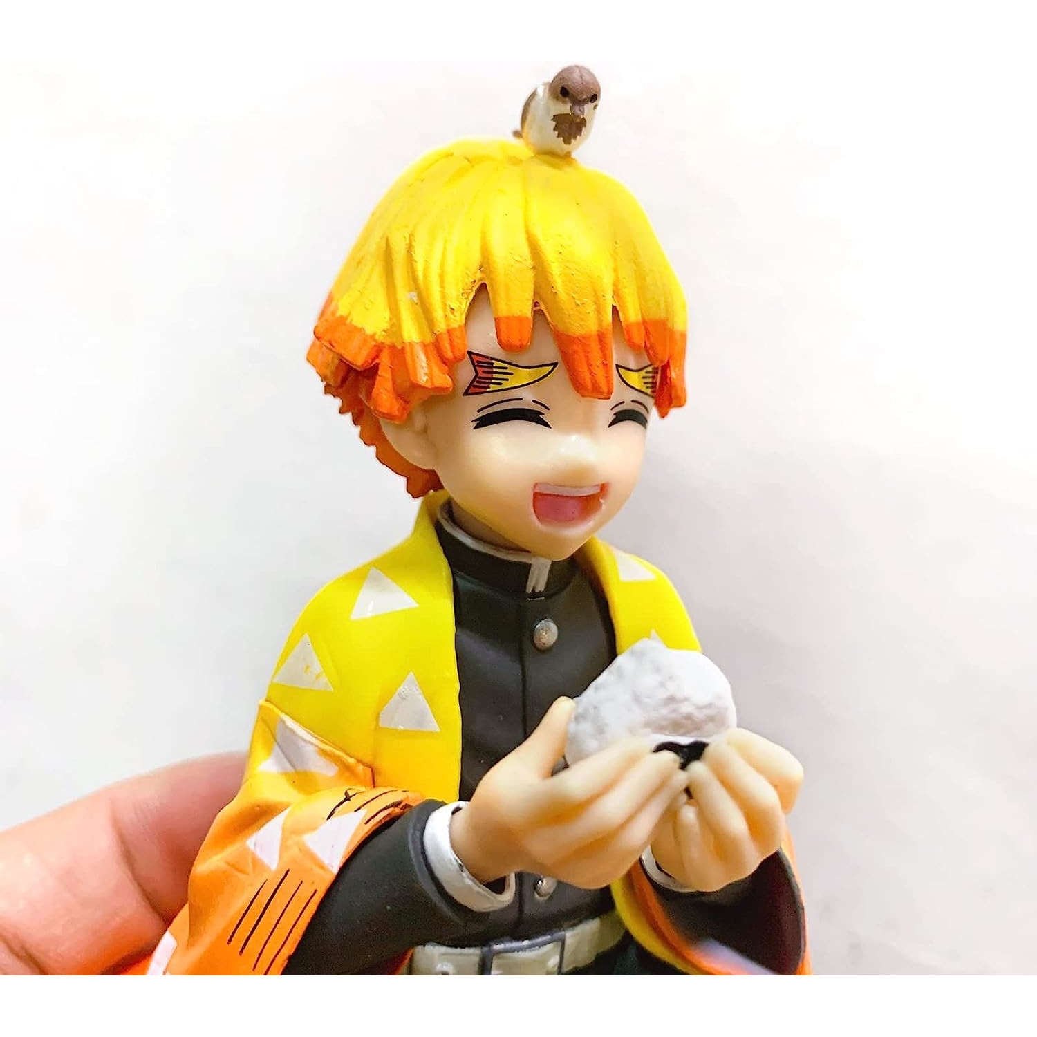 5.5'' Demon Slayer: Kimetsu no Yaiba Agatsuma Zenitsu Eat Rice Balls PVC  Figure