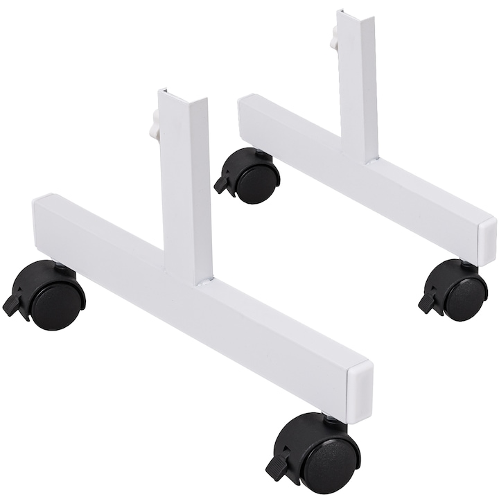 Set 2 picioare cu roti pentru calorifer, New Electric, Carbon, Alb ...