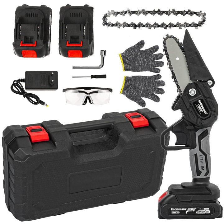 Set fierastrau electric cu lant/accessorii, Heckermann, YS-610, 800W, 1200 rpm, Multicolor