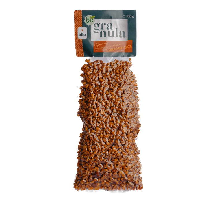 Granule din miez de alune caramelizate, Allu, 100 g