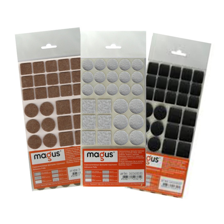 Самозалепващи филцови подложки, Микс, 42 броя, Кафяви, MÁGUS