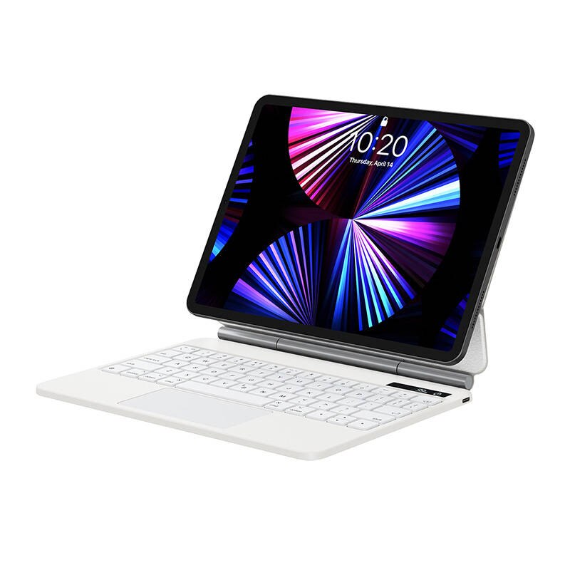Husa cu tastatura, Baseus Brilliance, Poliuretan, Pentru Ipad Pro 12.9", Alb