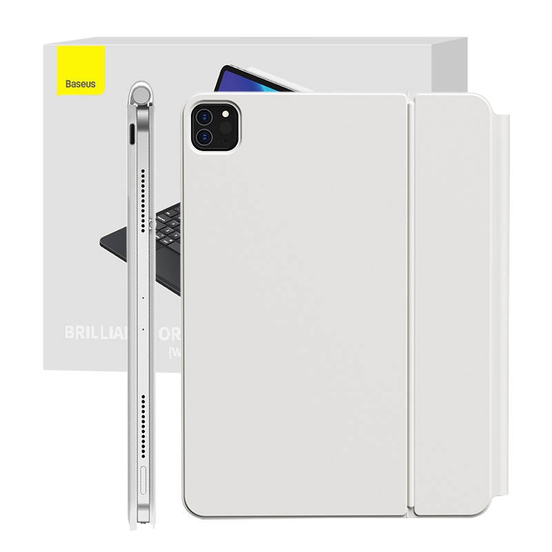 Husa cu tastatura, Baseus Brilliance, Poliuretan, Pentru Ipad Pro 12.9", Alb
