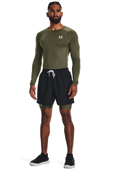 Under Armour, Компресираща фитнес блуза HeatGear®, Тъмнозелен