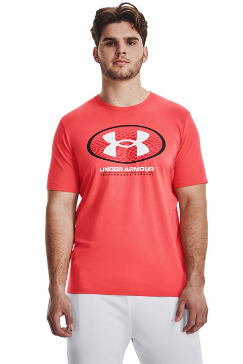 Under Armour, Tricou cu imprimeu pentru antrenament Lockertag, Coral