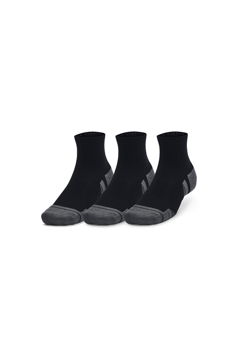 Under Armour, Set de sosete scurte pentru fitness - 3 perechi, Negru
