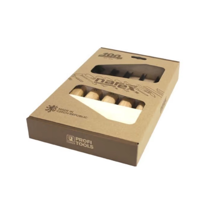 Set 5 dalti pentru sculptura, profesionale, Narex, Start Set, in cutie, pentru incepatori