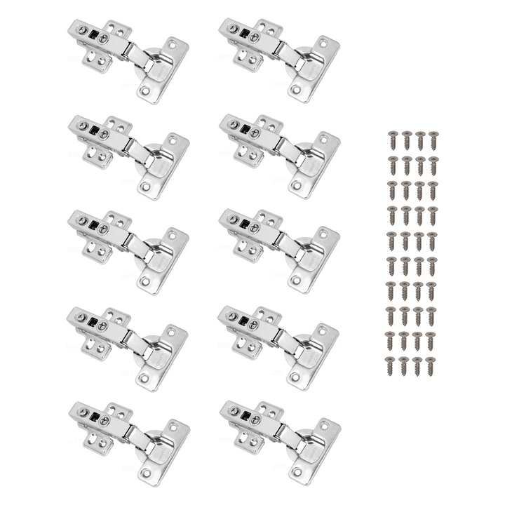 Set 10 bucati balama aruncatoare clip-top cu amortizare inchidere lenta fixare in 4 puncte si placuta pentru usi mobilier
