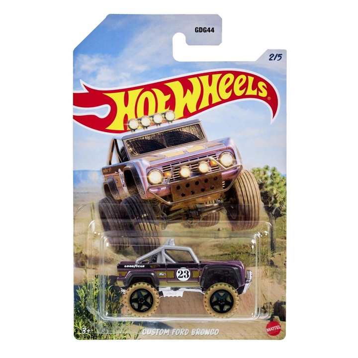 Masinuta metalica Hot Wheels Custom Ford Bronco, 7 cm