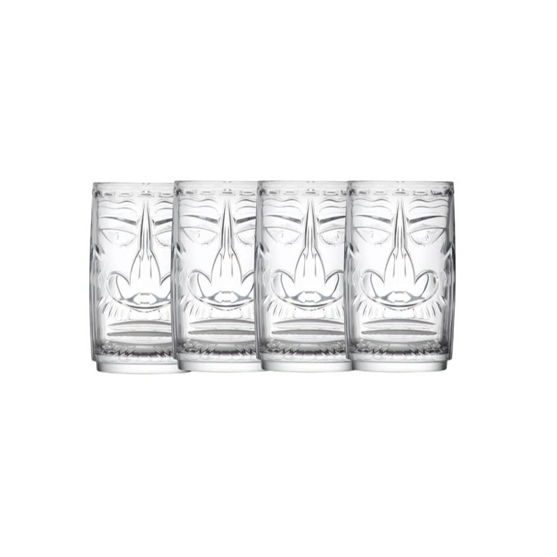 Set 4 pahare pentru sucuri si cocktail-uri Tiki Sardinia RCR Crystal, 46  cl, Stivuibile 