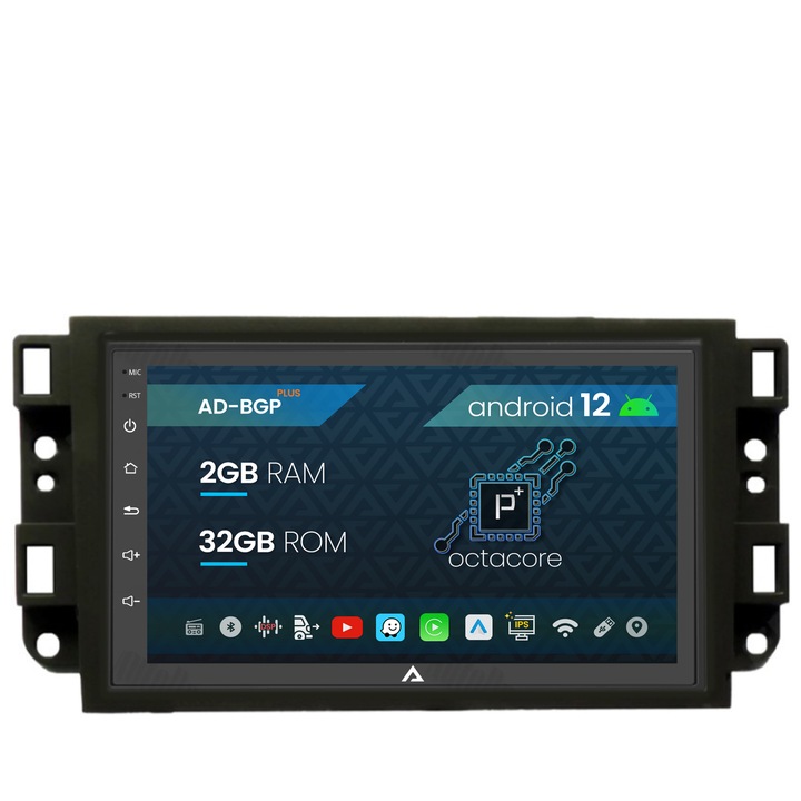 Navigatie Autodrop Chevrolet Aveo, Captiva, Epica (2006-2011), Android 12, P-Octacore, 2GB RAM, 32GB ROM, 7 Inch - AD-BGP1002, AD-BGRCH0092DIN
