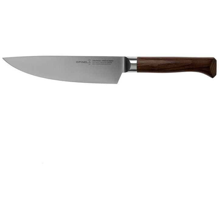 Cutit de bucatarie, Opinel, Les Forges 1890, Inox, 17cm, Argintiu/Maro