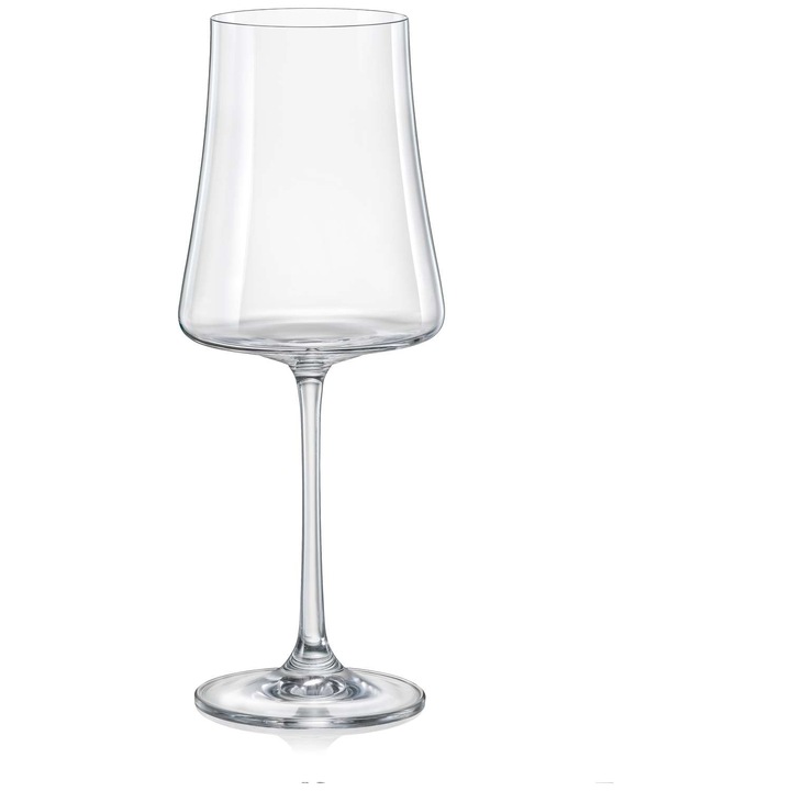 Комплект от 6 чаши за вино, Crystalex, Crystal, 360 ml, прозрачни