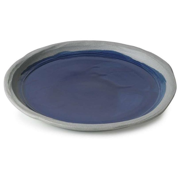 Porcelán gyümölcstál, szürke/kék, 21 cm