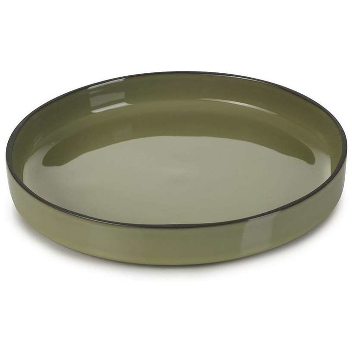 Porcelán gyümölcstál, zöld, 23 cm