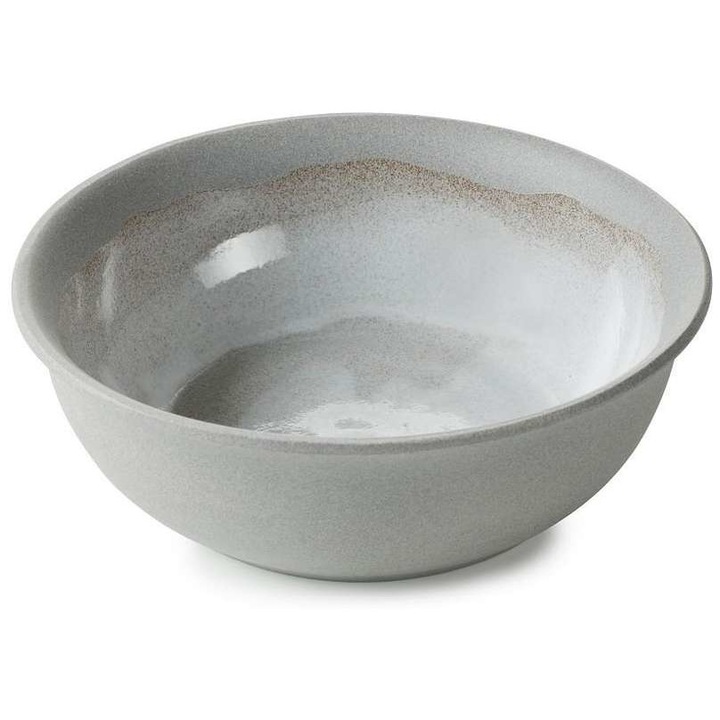 Mély porcelán tál, Szürke/Fehér, 17 cm