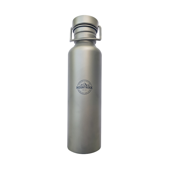 Титаниева бутилка за вода за трекинг и туризъм, ултра лека, 166гр, 750мл