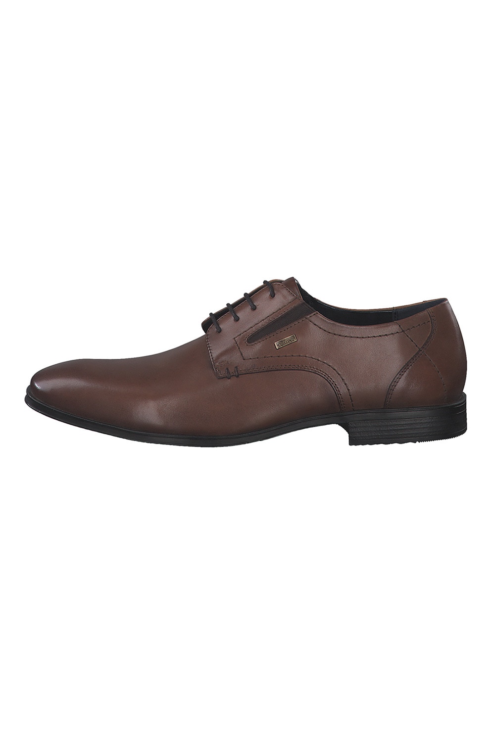 s.Oliver, Pantofi Derby din piele cu model uni, Maro cognac, 41