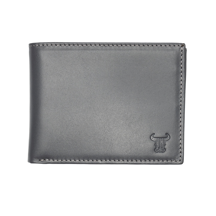 Мъжки кожен портфейл, Toro Nero Muselles, сив капс