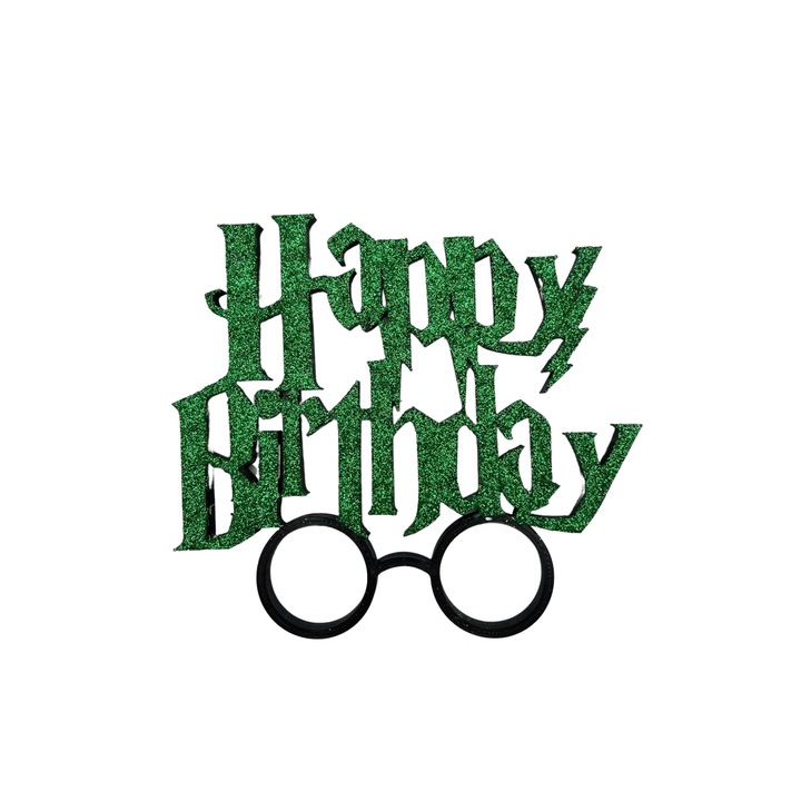 Декорация за торта "ХАРИ ПОТЪР", черна със зелен блясък 13,5 х 15 см