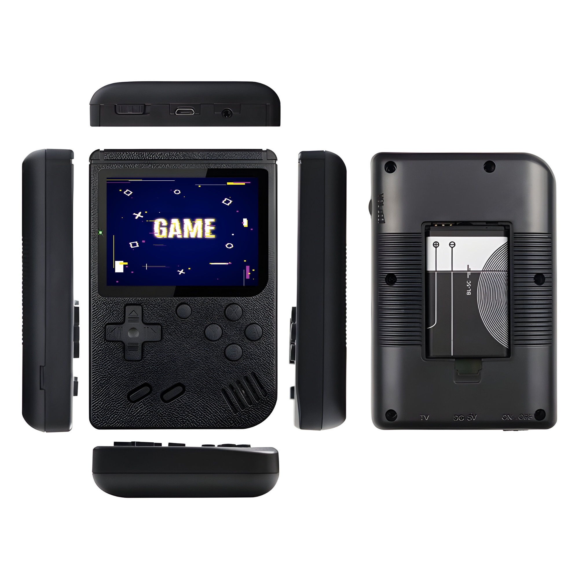 Consola de Jocuri Portabila Retro cu 3" Display si 400 Jocuri Preinstalate, Conectare la TV, 1020mAh, Negru
