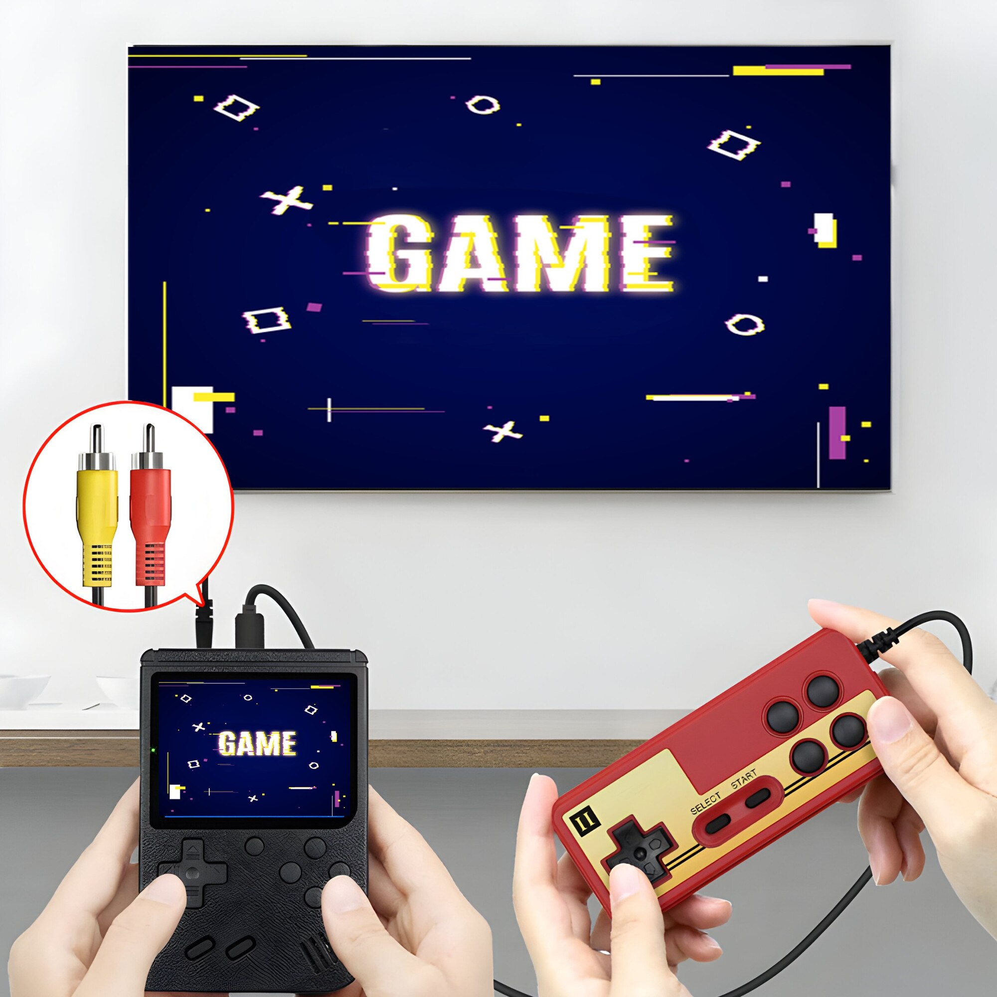 Consola de Jocuri Portabila Retro cu 3" Display si 400 Jocuri Preinstalate, Conectare la TV, 1020mAh, Negru