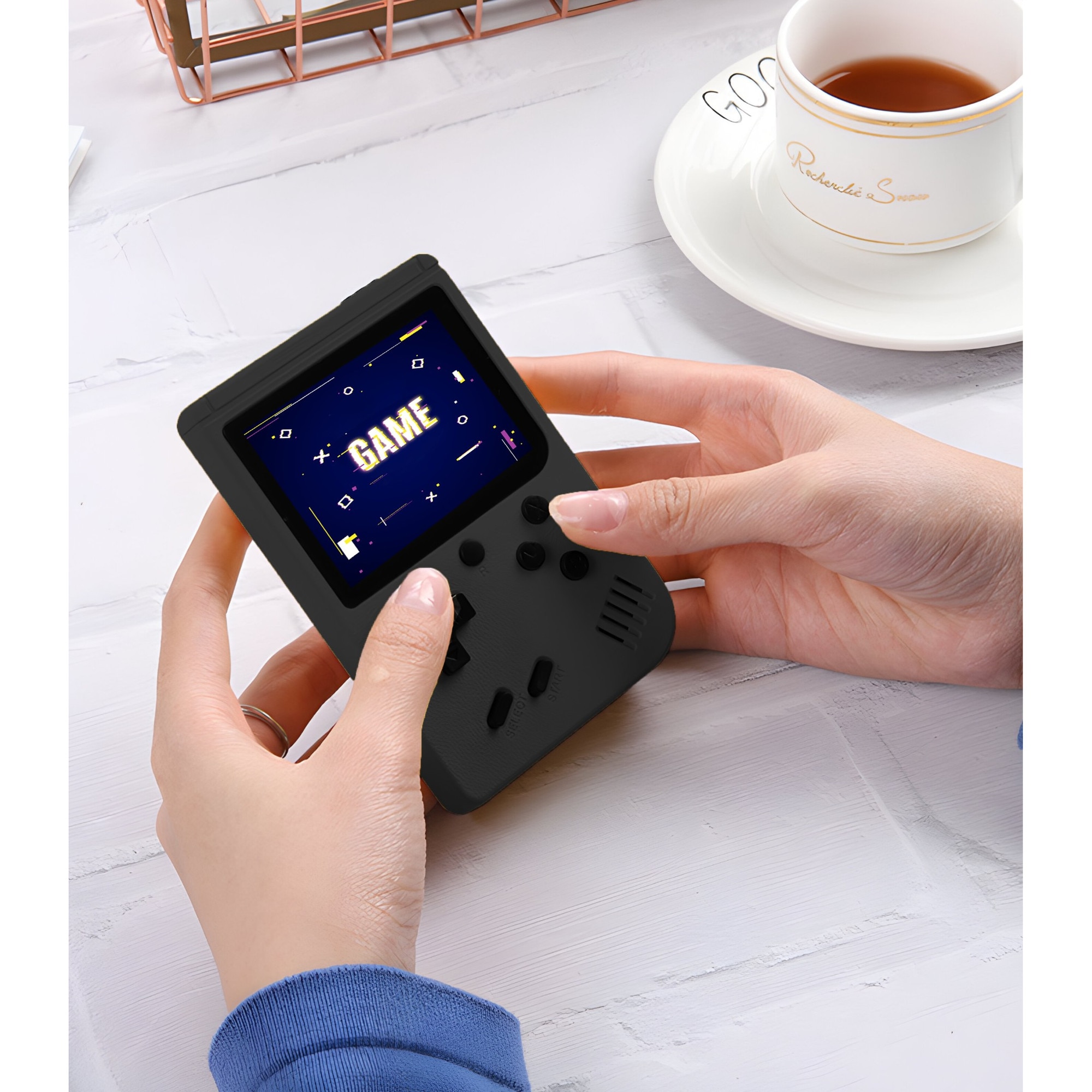 Consola de Jocuri Portabila Retro cu 3" Display si 400 Jocuri Preinstalate, Conectare la TV, 1020mAh, Negru