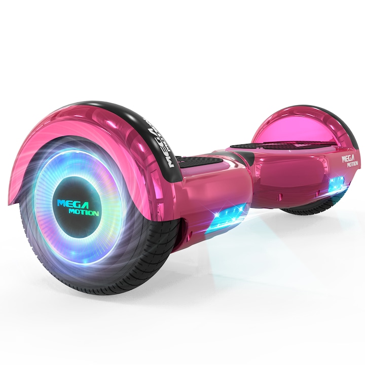 Hoverboard, Mega Motion, ABS/PC, 6.5 inch, Bluetooth, LED, Roz
