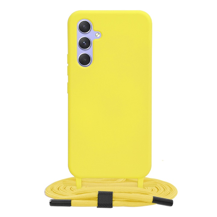 Кейс за Samsung Galaxy A54, Метален, Жълт