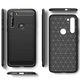 Калъф Supreme Carbon, съвместим с Motorola Moto G8 Power, Прецизна защита, Набразден дизайн, Подсилени ръбове, Защита от пръстови отпечатъци, Черен