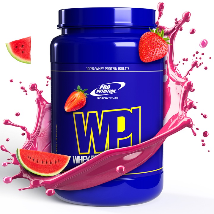 Proteine din zer, Izolat proteic WPI Watermelon Strawberry, 900g